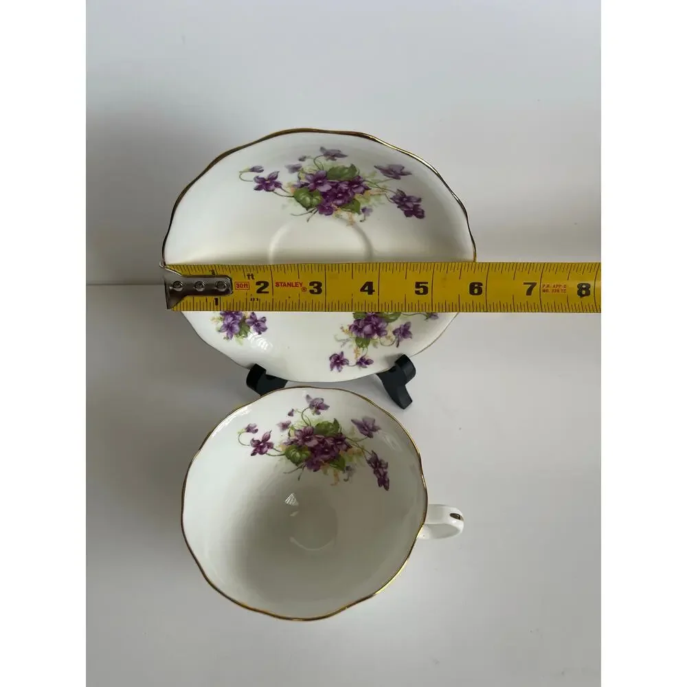Radfords Tea Cup & Saucer, Purple Violets Teacup and Saucer, English
